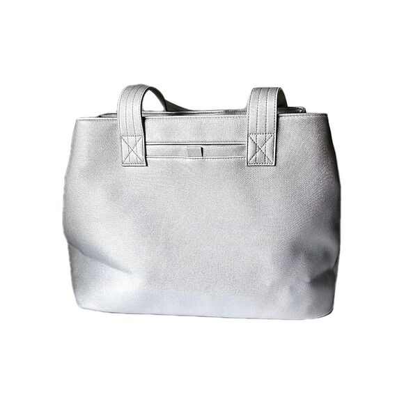 Lug Tempo Tote Vegan Leather Metallic Silver Ice Pop Multicolor Stitching RFID - Picture 11 of 16